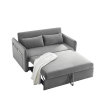 MH" Sleeper Sofa Bed w/USB Port, 3-in-1 adjustable sleeper with pull-out bed, 2 lumbar pillows and side pocket