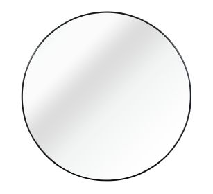 Black 39 Inch Metal Round Bathroom Mirror