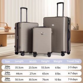 Luggage Sets 3 Piece Hardshell Suitcases with Wheels, Lightweight Expandable Travel Luggage with TSA Lock, Carry-on