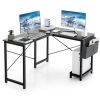 Modern Reversible Computer Desk with Storage Pocket and CPU Stand for Working Writing Gaming