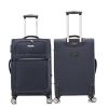 3-piece fabric soft luggage set with swivel wheels and password lock, 20/26/30 inches,Dark Blue