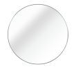 Silver 32 Inch Metal Round Bathroom Mirror