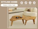 Modern minimalist wood color table top coffee table. Log style coffee table.Cloud shape gives you a new experience