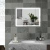 HOMCOM 32" x 24" Dimmable Bathroom Mirror with Lights, 3 Colors & Defogging