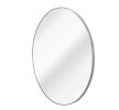 Silver 32 Inch Metal Round Bathroom Mirror