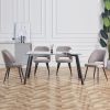 Modern Minimalist Rectangular Glass Dining Table for 4-6 with 0.31" Tempered Glass Tabletop and Black Coating Metal Legs, Writing Table Desk