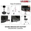 5 CORE Drum Throne with Backrest Thick Padded Adjustable Guitar Stool Motorcycle Style Saddle Music Chair Seat for Adult Drummers - DS CH BLK REST-LVR