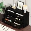 Modern 3 Drawer Bedroom Chest of Drawers with 6 Drawers Dresser, Clothes Organizer -Metal Pulls for Living Room, Bedroom, Hallway, Black