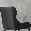 Dining Chairs Set of 2, Modern PU Leather Dining Metal Legs for Living Kitchen Dining Room Black
