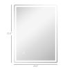 HOMCOM 32" x 24" Dimmable Bathroom Mirror with Lights, 3 Colors & Defogging
