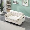 Modern velvet sofa, sofa pull-out bed, small love seat casual sofa with back, with pillow, pockets, living room furniture