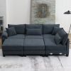 [VIDEO provided] [New] 133*65" Corduroy Modular Sectional Sofa,U Shaped Couch with Armrest Bags,6 Seat Freely Combinable Sofa Bed