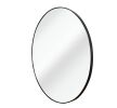 Black 39 Inch Metal Round Bathroom Mirror