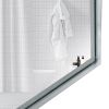 36x30inch Glossy Brushed Silver Framed Mirror For Bathroom Rectangular Wall Bathroom Mirror Metal Frame Farmhouse Mirror Large Decorative Square Corne
