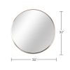 Gold 32 Inch Metal Round Bathroom Mirror