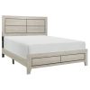 Modern Contemporary Light Brown Finish 1pc Queen Bed Wooden Bedroom Furniture