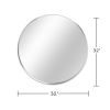 Silver 32 Inch Metal Round Bathroom Mirror