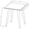 Manhattan Comfort Utopia 19.84" High Square End Table With Splayed Wooden Legs in Off White and Maple Cream