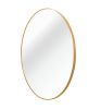 Gold 39 Inch Metal Round Bathroom Mirror