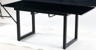 black color,Square Extendable Dining Table with metal leg,Modern Space Saving Kitchen Table for Living Room( 70.86" W x 31.5" D x 29.5" H)