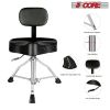5 CORE Drum Throne with Backrest Thick Padded Adjustable Guitar Stool Motorcycle Style Saddle Music Chair Seat for Adult Drummers - DS CH BLK REST-LVR