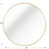 Gold 39 Inch Metal Round Bathroom Mirror