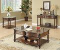 Traditional Formal Marble Top Cocktail Table with 2 Drawer Lower Shelf Mahogany Finish Spiral Turned Legs Wooden 1pc Living Room Furniture