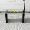 Large modern simple rectangular glass table, which can accommodate 6-8 people