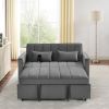 54.33 inch versatile foldable sofa bed in 3 lengths, modern sofa sofa sofa velvet pull-out bed, adjustable back (GRAY)