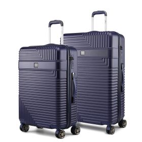 MKF Collection Mykonos Luggage Set-Extra Large and Large - 2 pieces by Mia k (Material: Polycarbonate, Color: Navy)