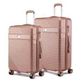 MKF Collection Mykonos Luggage Set-Extra Large and Large - 2 pieces by Mia k (Material: Polycarbonate, Color: Rose Gold)