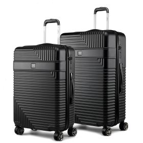 MKF Collection Mykonos Luggage Set-Extra Large and Large - 2 pieces by Mia k (Material: Polycarbonate, Color: black)