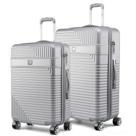 MKF Collection Mykonos Luggage Set-Extra Large and Large - 2 pieces by Mia k (Material: Polycarbonate, Color: Silver)