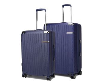 MKF Collection Tulum Large and Extra Large Check-in Spinner with TSA Security Lock by Mia k (Material: Polycarbonate, Color: Navy)