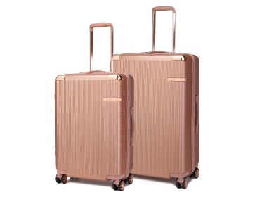 MKF Collection Tulum Large and Extra Large Check-in Spinner with TSA Security Lock by Mia k (Material: Polycarbonate, Color: Rose Gold)