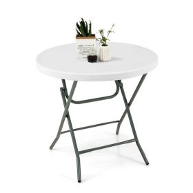 Round End Table Sofa Side Table for Indoor & Outdoor (Type: End Table, Color: White)