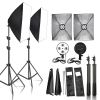 SH Photography Four Lamp Softbox Kit Lighting 50x70CM E27 Holder With 8pcs Bulb Soft Box AccessoriesFor Photo Studio Video