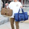 Canvas Travel Bag with Patch Decor Lightweight Luggage for Business Trips