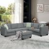 [VIDEO provided] 112*87" Sectional Sofa Couches Living Room Sets, 7 Seats Modular Sectional Sofa with Ottoman
