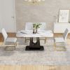 Table and chair set, modern and minimalist dining table, imitation marble patterned tabletop
