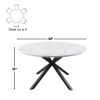 53" Mid-Century Modern Round Dining Table for 4-6 Person W/Solid Metal Legs