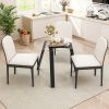 35.5 Inches Round Glass Dining Table for 4 with Rubber Wood Frame