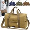 Canvas Travel Bag with Patch Decor Lightweight Luggage for Business Trips